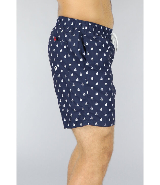 !SALE50 Navy Heren Zwembroek met Bootjes