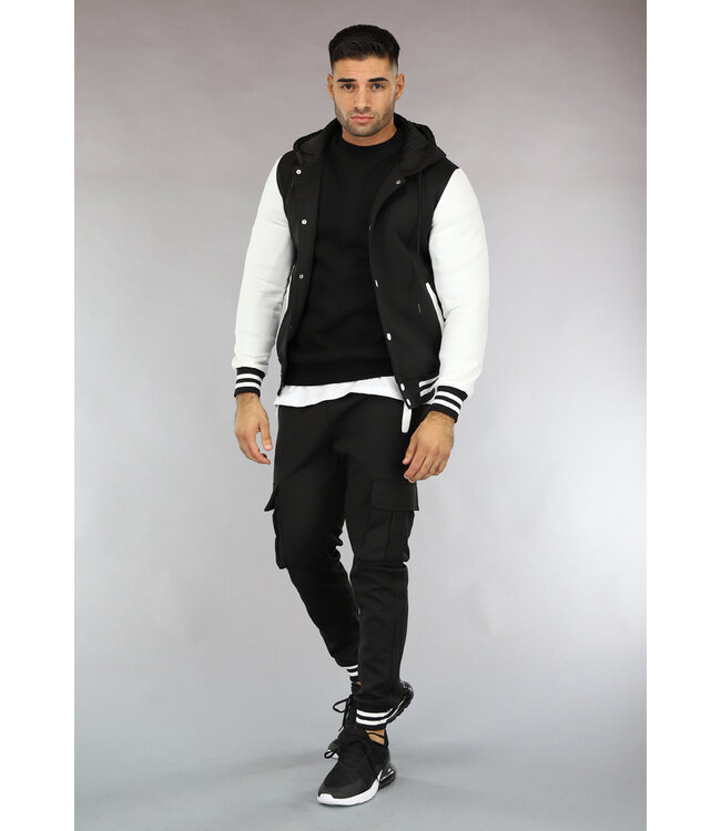 Zwart/Witte Heren Bomber Two Piece