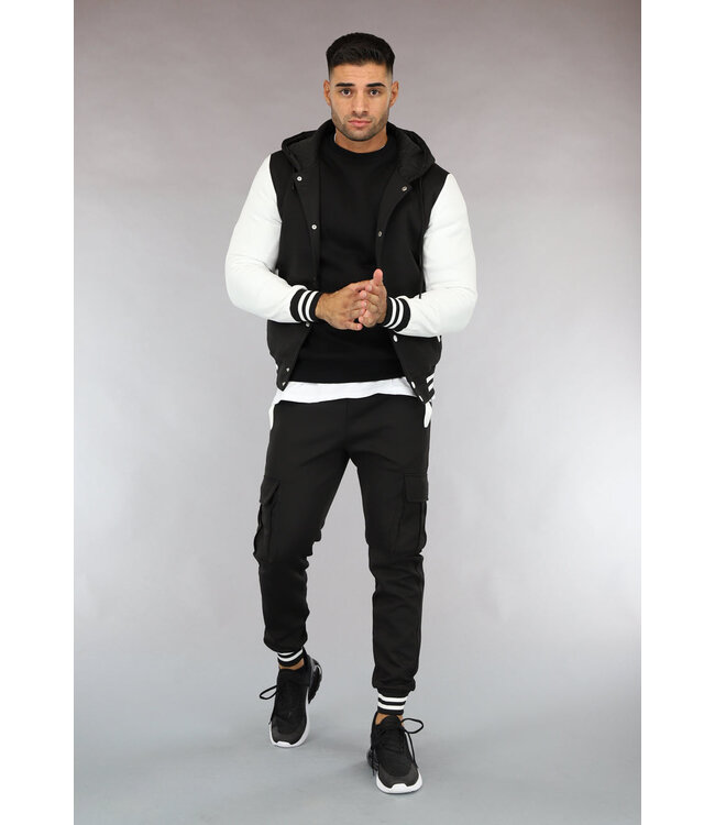 Zwart/Witte Heren Bomber Two Piece