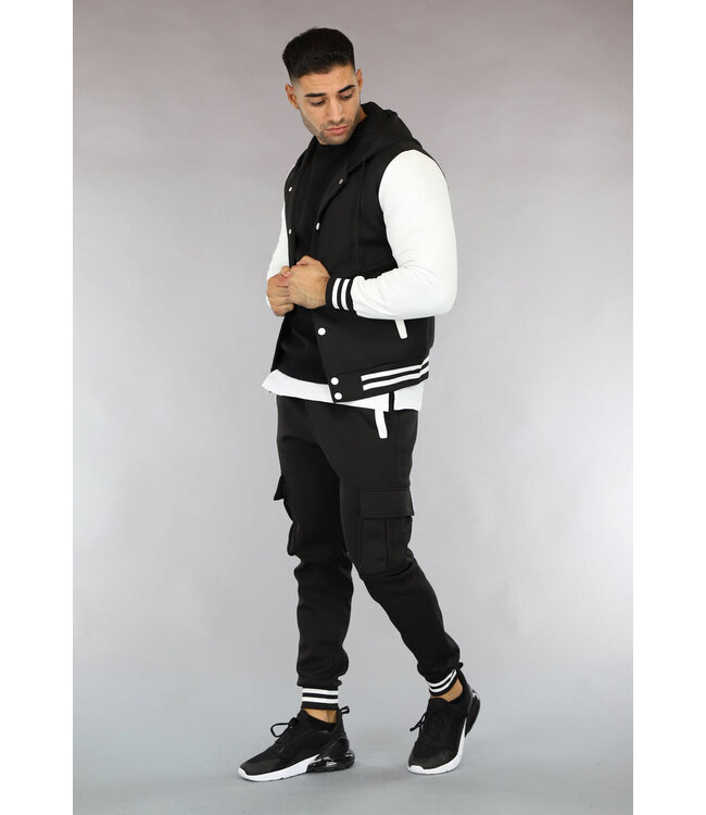 Zwart/Witte Heren Bomber Two Piece