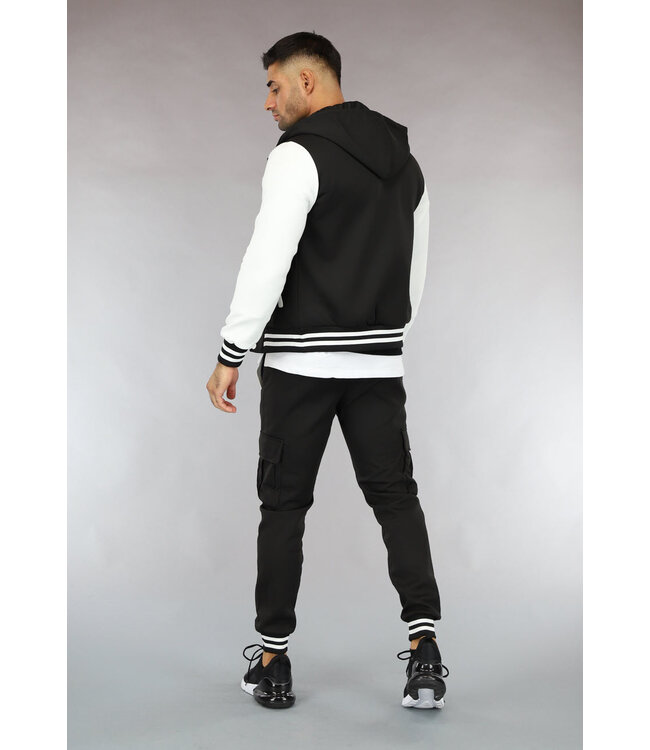 Zwart/Witte Heren Bomber Two Piece
