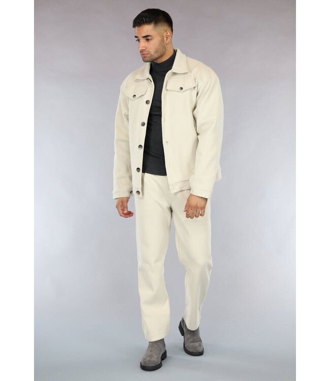 Beige Pantalon Two Piece voor Heren