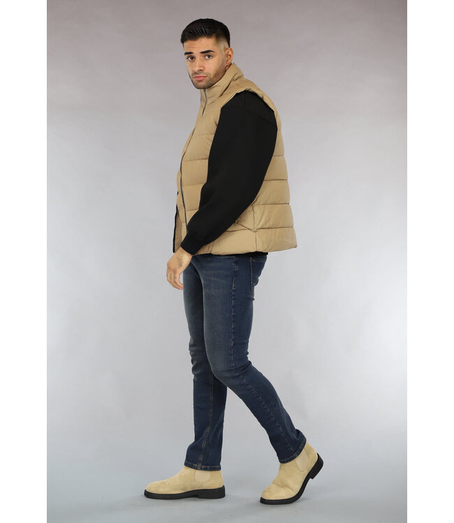 Camel Lederlook Bodywarmer voor Heren