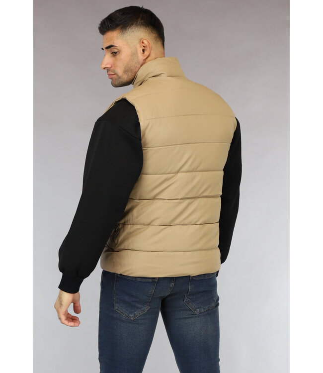 Camel Lederlook Bodywarmer voor Heren