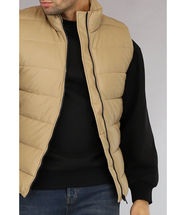 Camel Lederlook Bodywarmer voor Heren