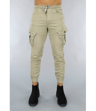 Khaki Heren Stretch Cargo Broek