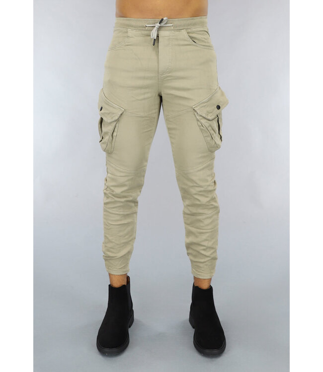 Khaki Heren Stretch Cargo Broek