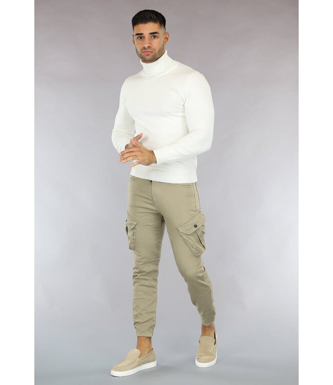 Khaki Heren Stretch Cargo Broek