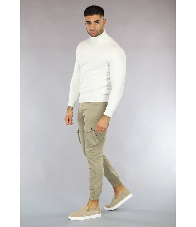 Khaki Heren Stretch Cargo Broek