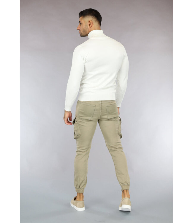 NEW0610 Khaki Heren Stretch Cargo Broek