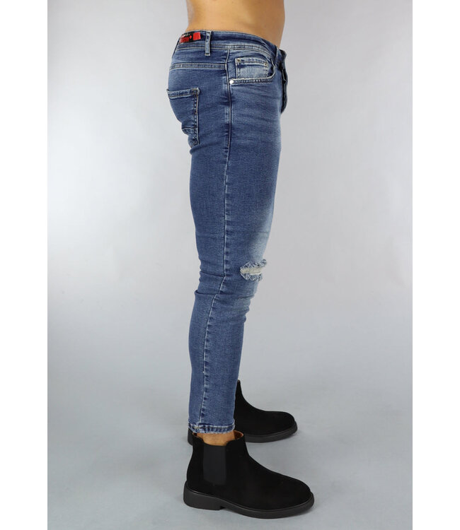 NEW0610 Tapered Fit Heren Jeans met Scheuren