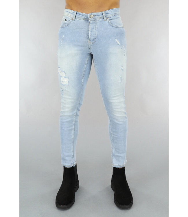 NEW0610 Lichtblauwe Ripped Jeans voor heren