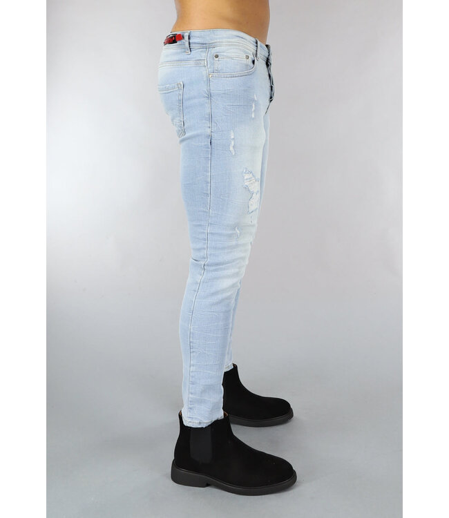 NEW0610 Lichtblauwe Ripped Jeans voor heren