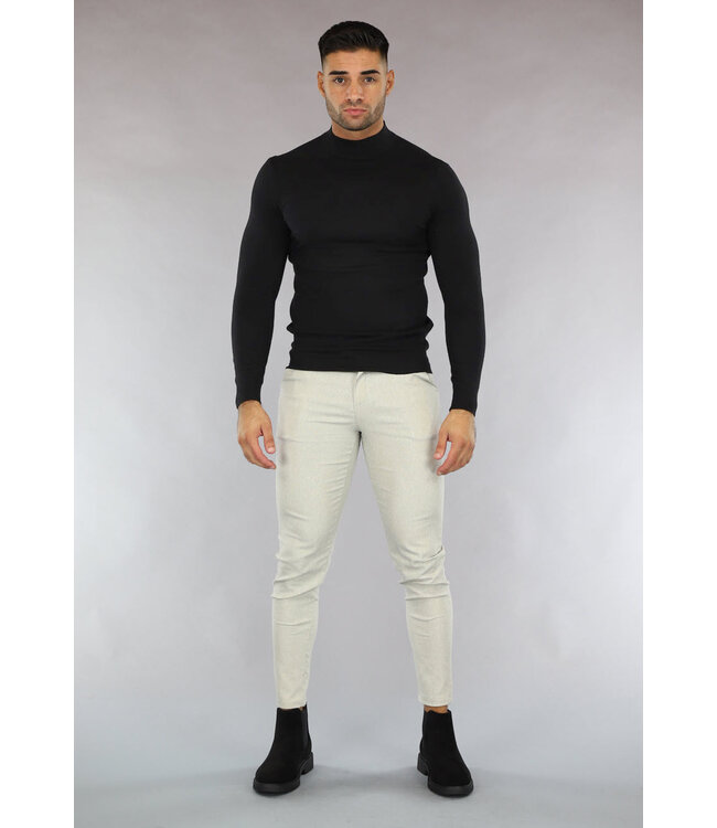 Basic Heren Turtleneck Trui in Zwart