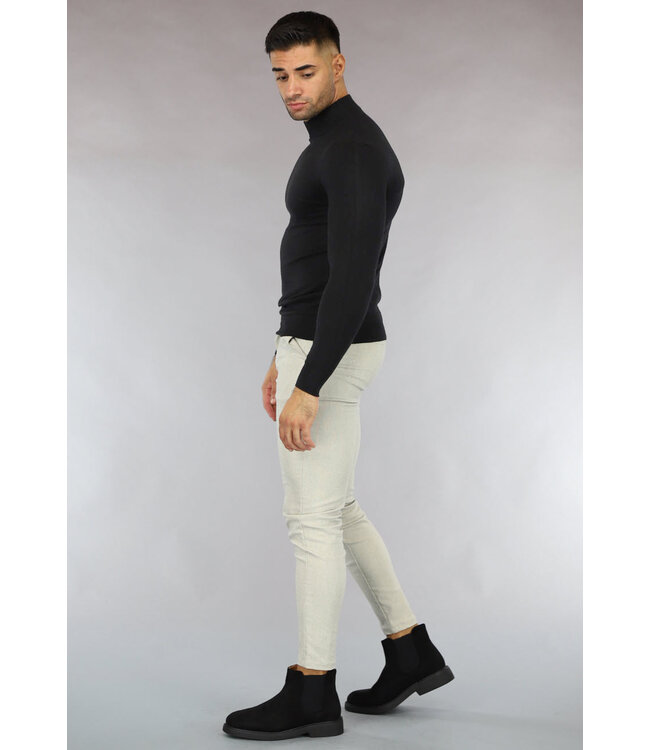 Basic Heren Turtleneck Trui in Zwart