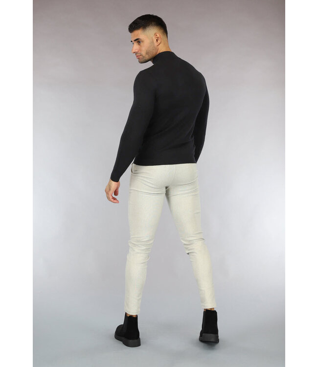Basic Heren Turtleneck Trui in Zwart