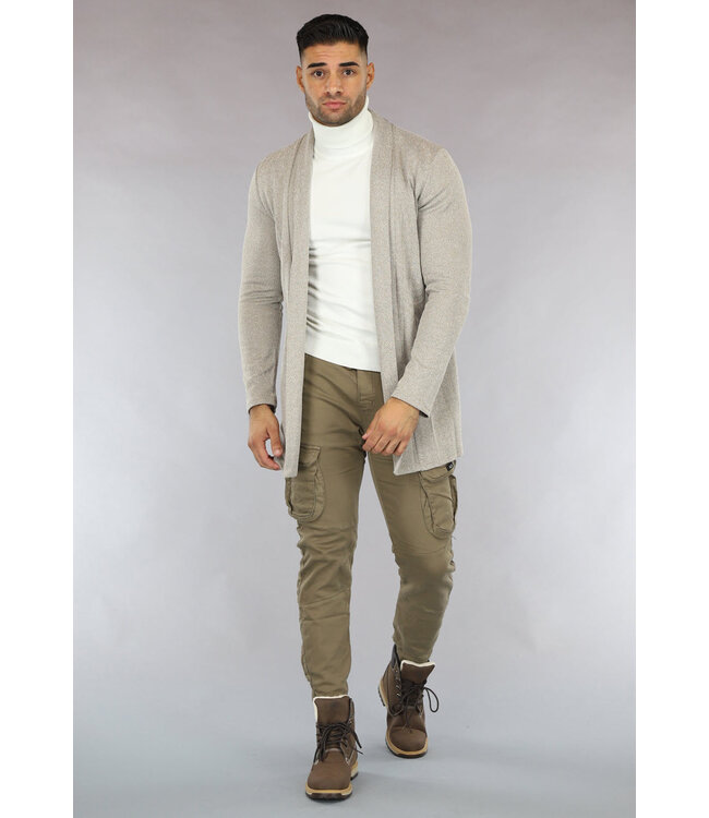Basic Witte Heren Trui met Hoge Col