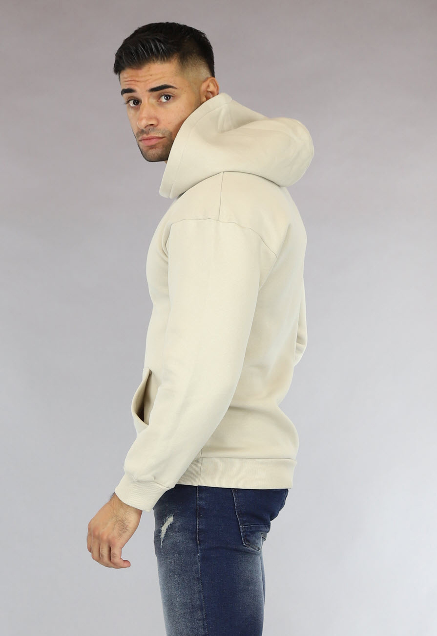 Basic Beige Hoodie - Black-Leo.nl