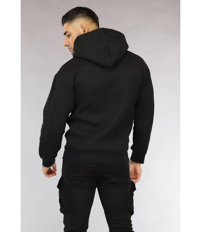 NEW0610 Basic Zwarte Hoodie