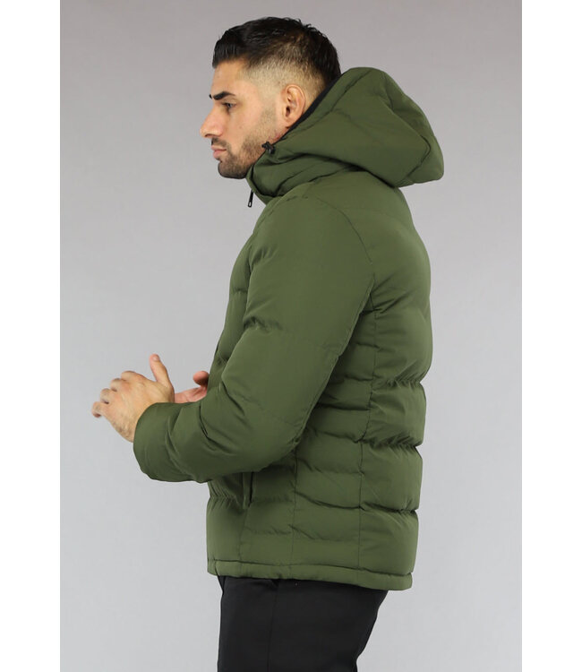 !OP=OP Groene Regular Fit Puffer Heren Jas