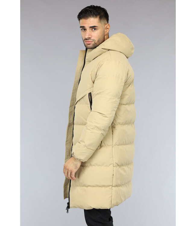 Goudbruine Lange Winterjas voor Mannen