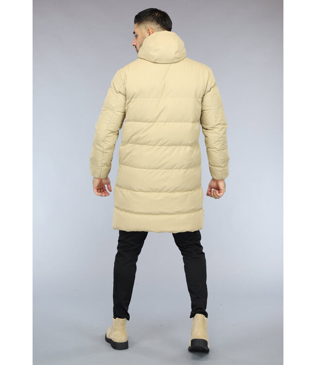 Goudbruine Lange Winterjas voor Mannen
