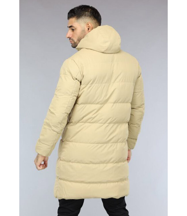 Goudbruine Lange Winterjas voor Mannen