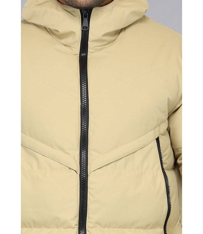 Goudbruine Lange Winterjas voor Mannen