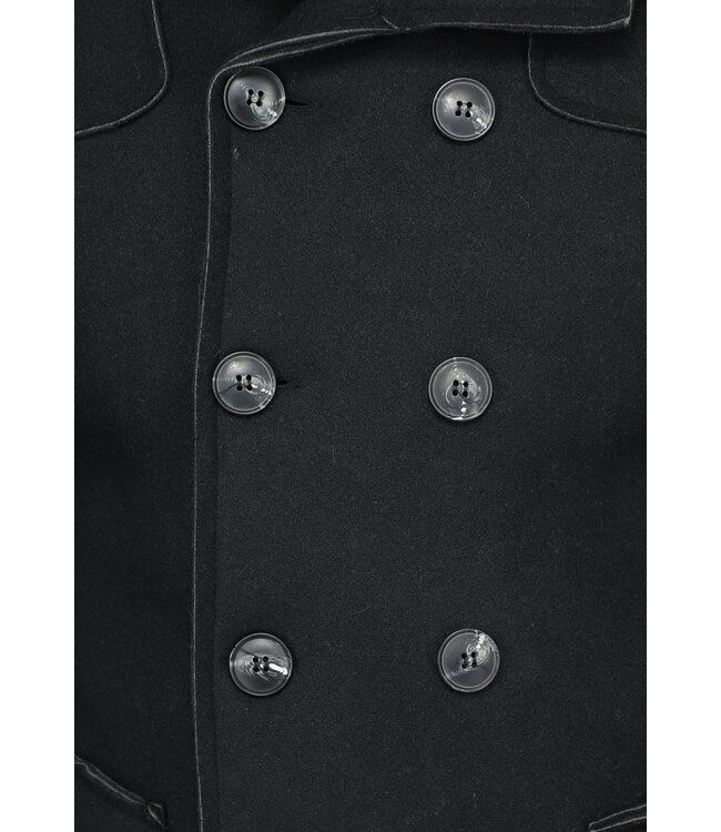 Zwarte Heren Trenchcoat met Knoopsluiting