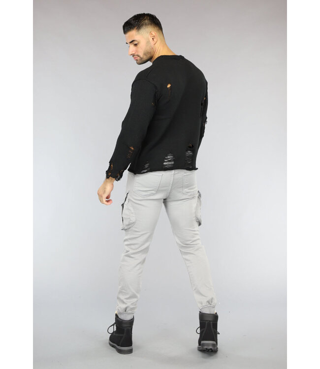 Grijze Heren Stretch Cargo Broek