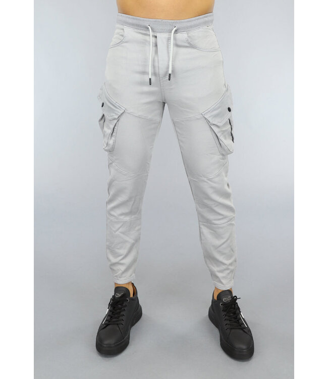 Grijze Heren Stretch Cargo Broek