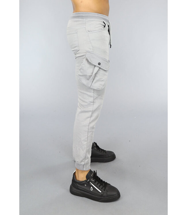 Grijze Heren Stretch Cargo Broek