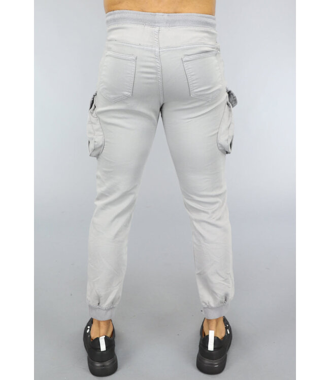 Grijze Heren Stretch Cargo Broek