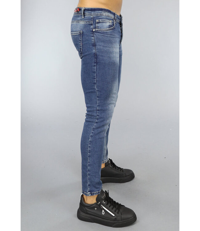 NEW2710 Donkerblauwe Washed Heren Jeans