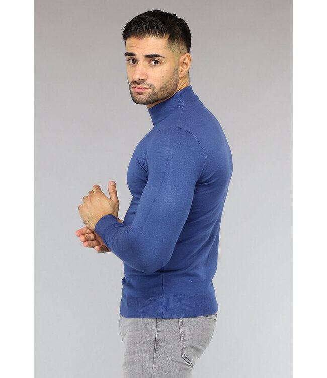Blauwe turtleneck new arrivals