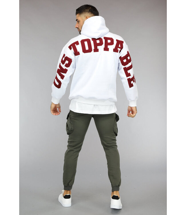 Witte Heren Hoodie met Unstoppable Tekst