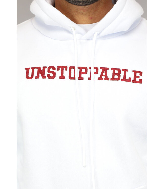 Witte Heren Hoodie met Unstoppable Tekst