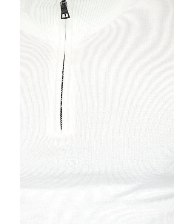 Witte Mannen Turtleneck Trui met Rits