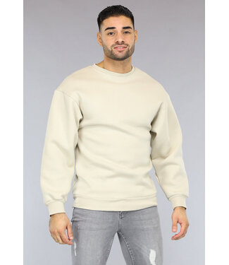 Loose Fit Heren Sweater in Beige
