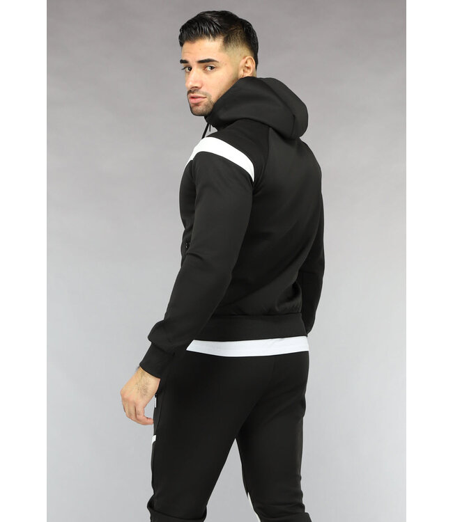 !OP=OP Zwart Heren Tracksuit met Wavy Detail