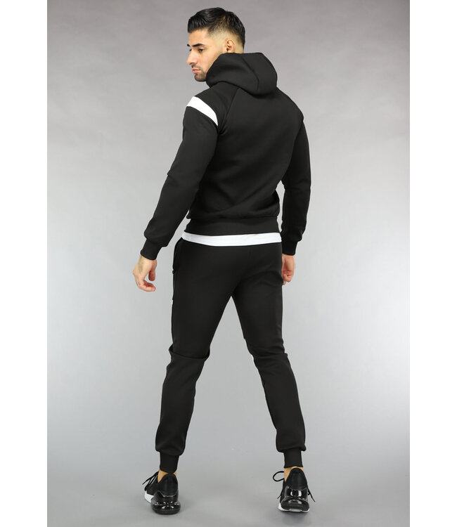 !OP=OP Zwart Heren Tracksuit met Wavy Detail