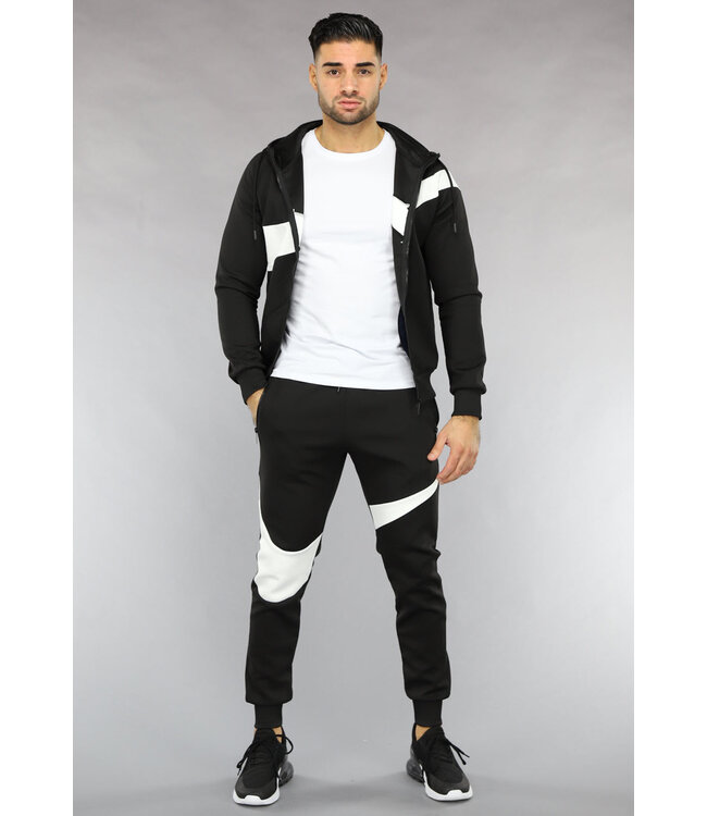 !OP=OP Zwart Heren Tracksuit met Wavy Detail