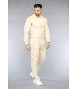 NEW1011 Beige Baseball Look Trainingspak