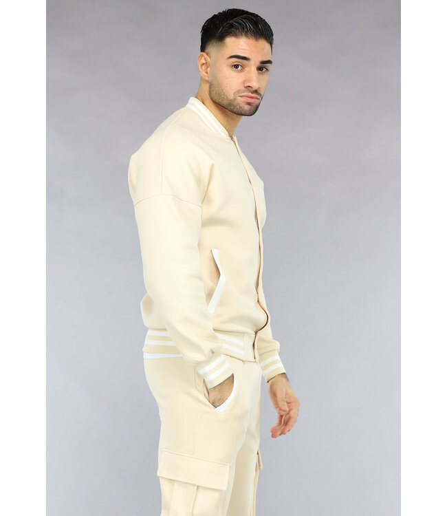 NEW1011 Beige Baseball Look Trainingspak