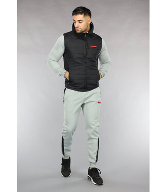 !OP=OP Grijs Winddicht Heren Tracksuit met Bodywarmer Look