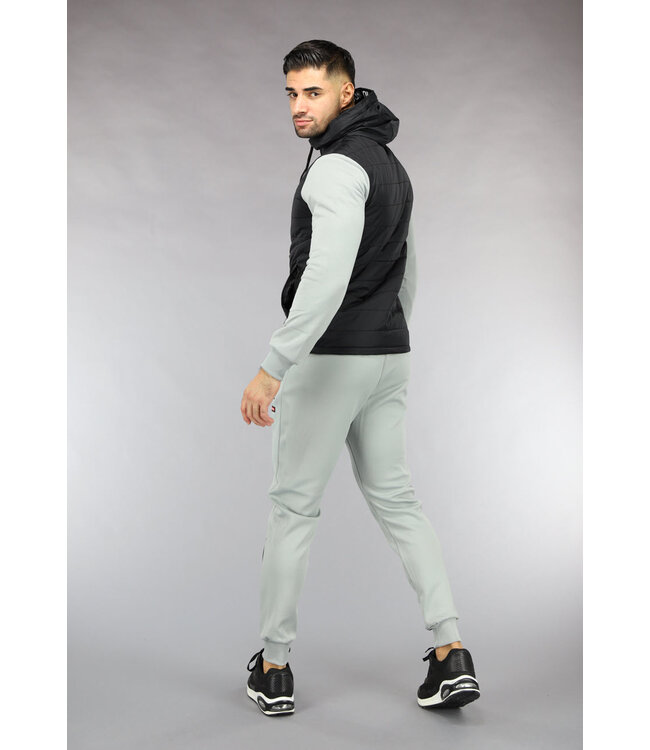 !OP=OP Grijs Winddicht Heren Tracksuit met Bodywarmer Look