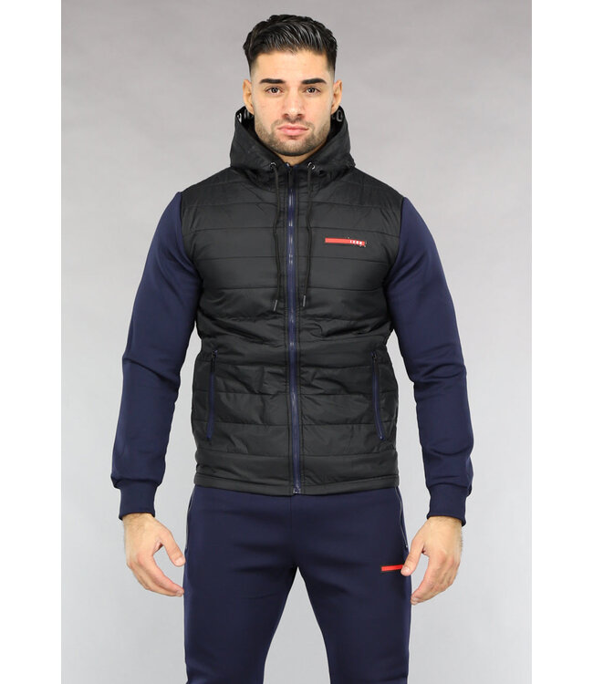 !OP=OP Navy Winddicht Heren Tracksuit met Bodywarmer Look