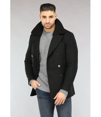 NEW2411 Zwarte Heren Trenchcoat Najaar Jas