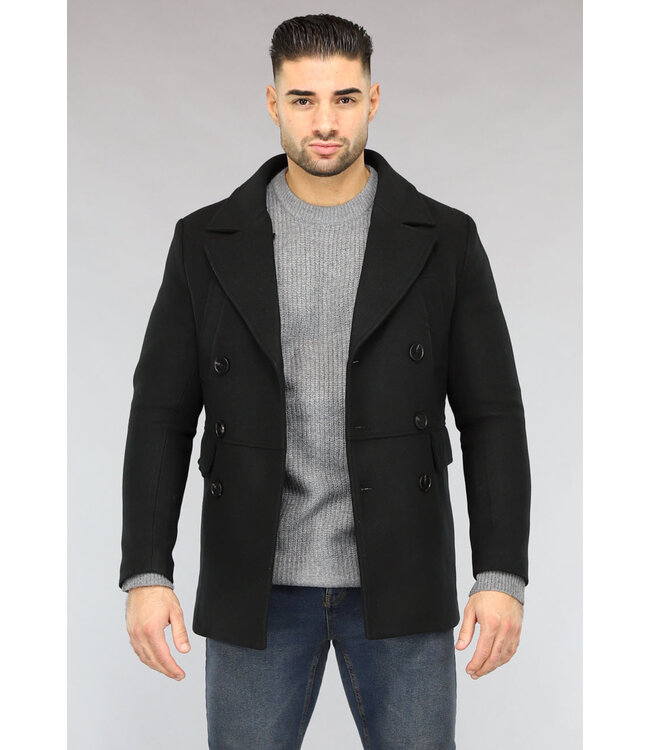 Zwarte Heren Trenchcoat Najaar Jas