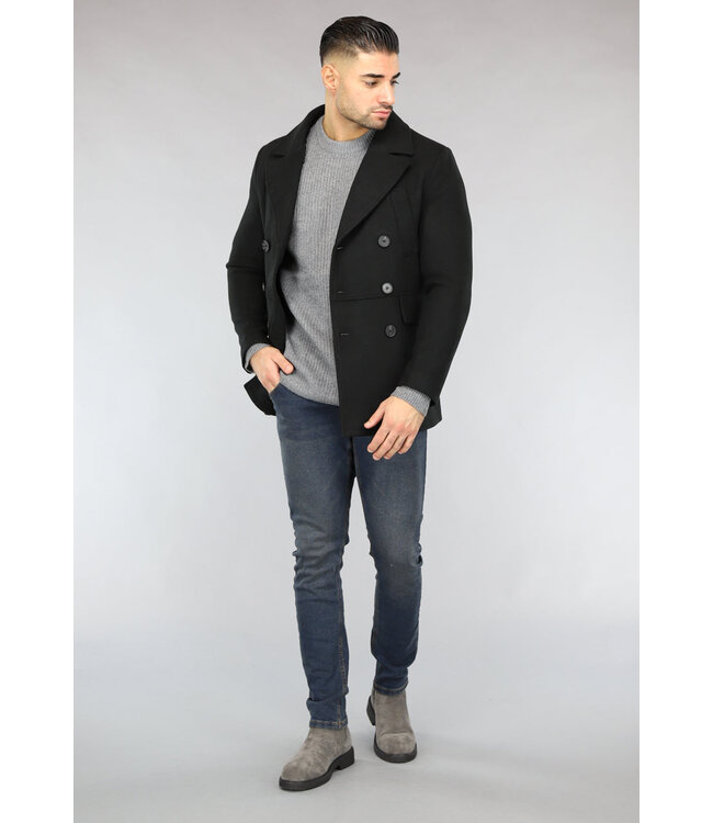 Zwarte Heren Trenchcoat Najaar Jas